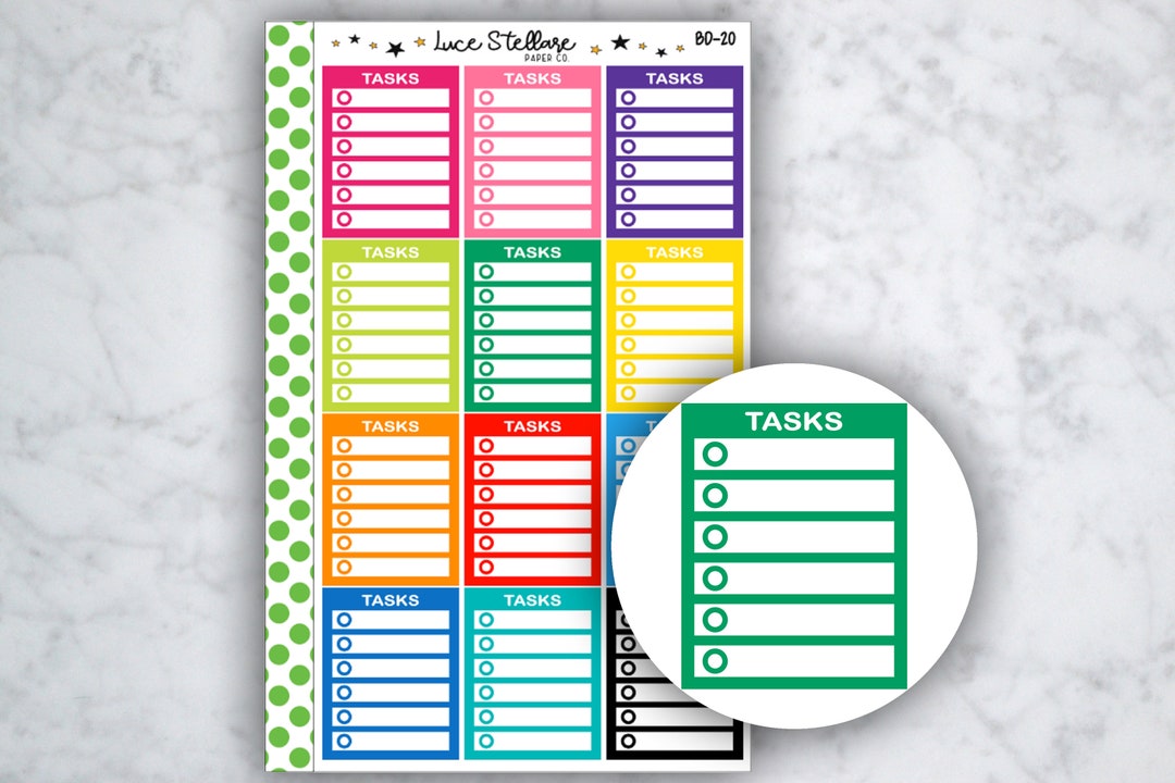 TASK LIST TRACKER Full Boxes Planner Stickers / Tracker Planner ...
