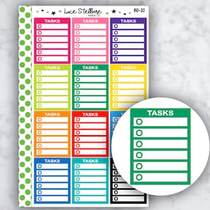 TASK LIST TRACKER Full Boxes Planner Stickers / Tracker Planner Stickers / Erin Condren Planner / Happy Planner Stickers / bd-20