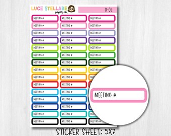 Meeting Reminder Planner Stickers/ O-01