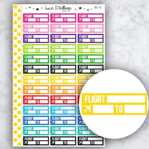 Adesivos para planejador FLIGHT TRACKER / Adesivos para planejador de avião / Adesivos para planejador Erin Condren / Adesivos para planejador feliz / Adesivos para caixa de quarto / BC-13