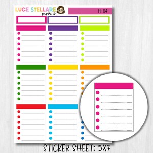 Checklist Full Boxes Planner Stickers / H-04