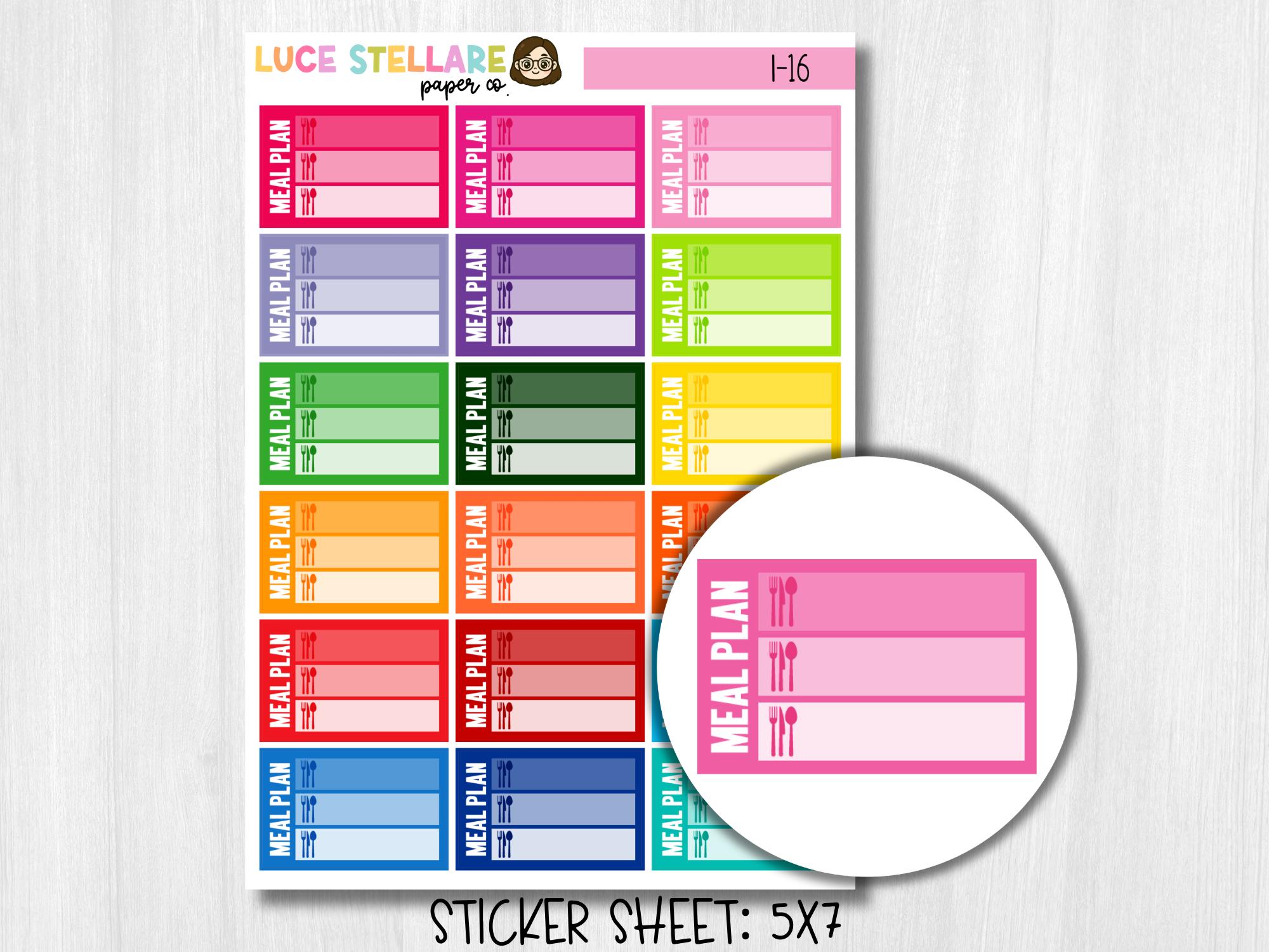 Meal Plan Half Box Planner Stickers / I-16 - Etsy