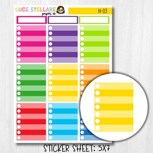 Ombre Checklist Full Box Planner Stickers / H-03