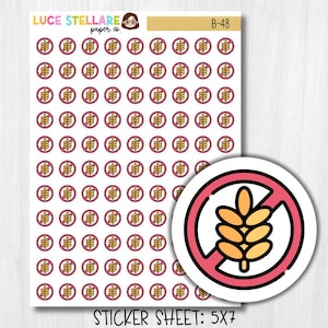 No Gluten Planner Stickers / B-48