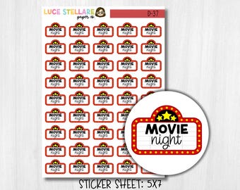 Movie Night Planner Stickers / D-37