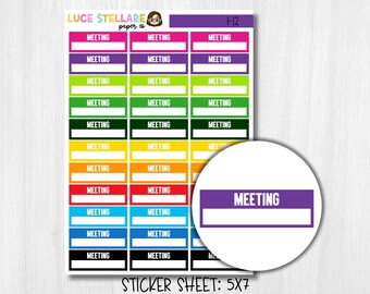 Meeting Quarter Boxes Planner Stickers / I-12