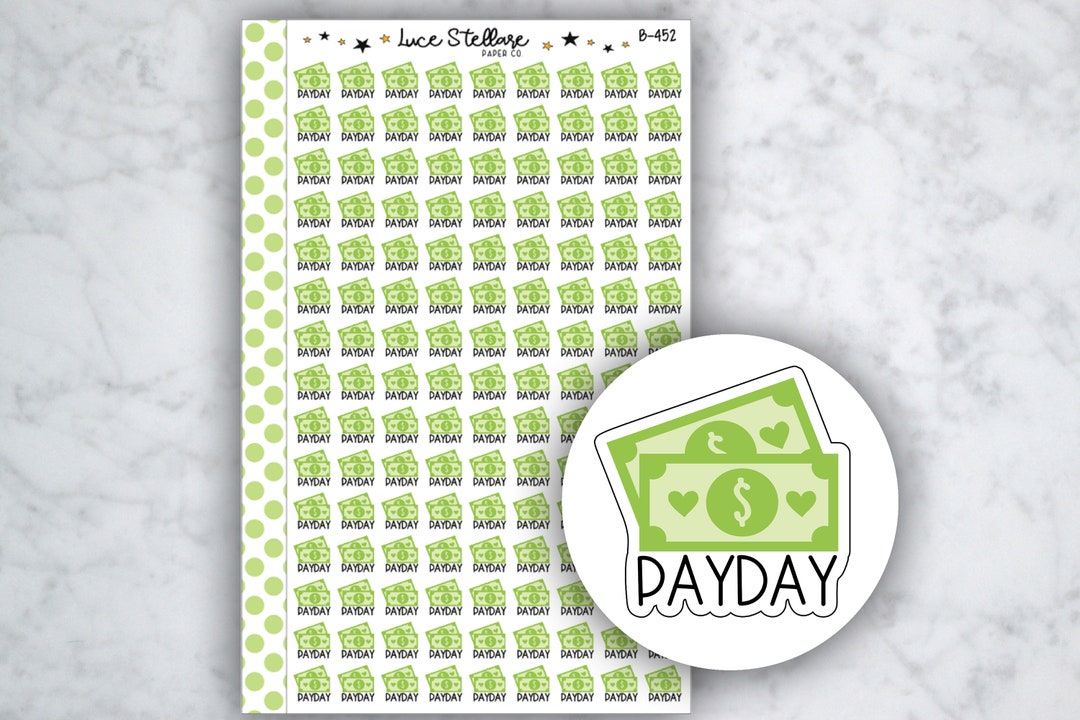 TPQ-001 Payday Budget Stickers, Payday Flag Stickers, Decorative Plann –  The Planning Queen