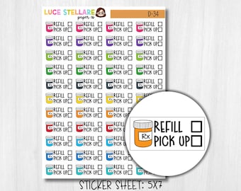 Stickers medicatieplanner navulling / D-34