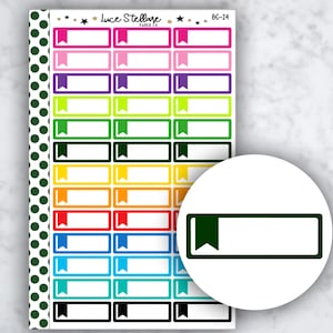 Pegatinas para planificador de cajas de un cuarto de página / Pegatinas para cajas en blanco / Pegatinas funcionales / Planificador Erin Condren / Planificador feliz / bc-24