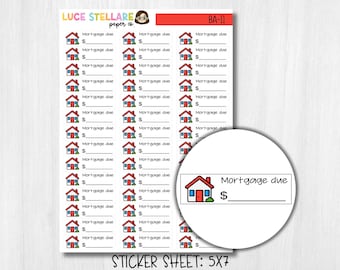 Mortgage Bill Due Planner Stickers /  BA-11