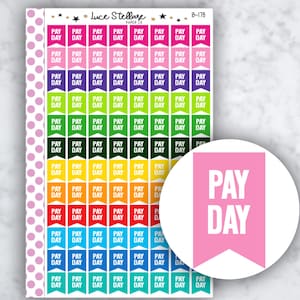 ZAHLTAG FLAGGE Planer Aufkleber / Zahltag Tracker / Zahltag Erinnerung / Budget Sticker / Erin Condren Planer / Happy Planner / B-178