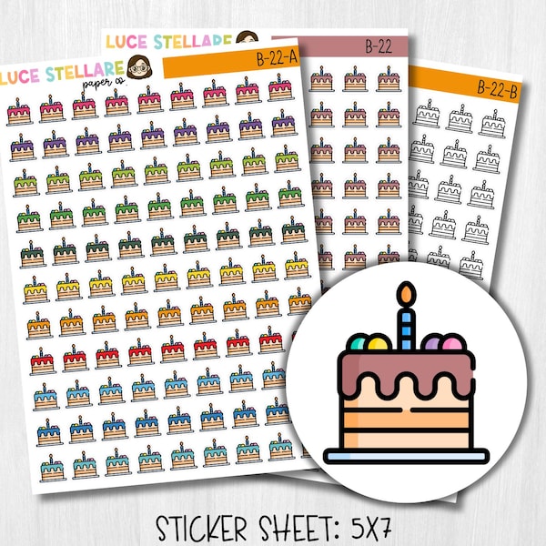 Birthday Cake Planner Stickers / B-22