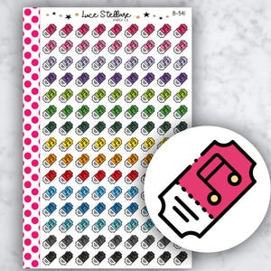 CONCERTKAARTJES Plannerstickers / Stickers concertherinnering / B-541
