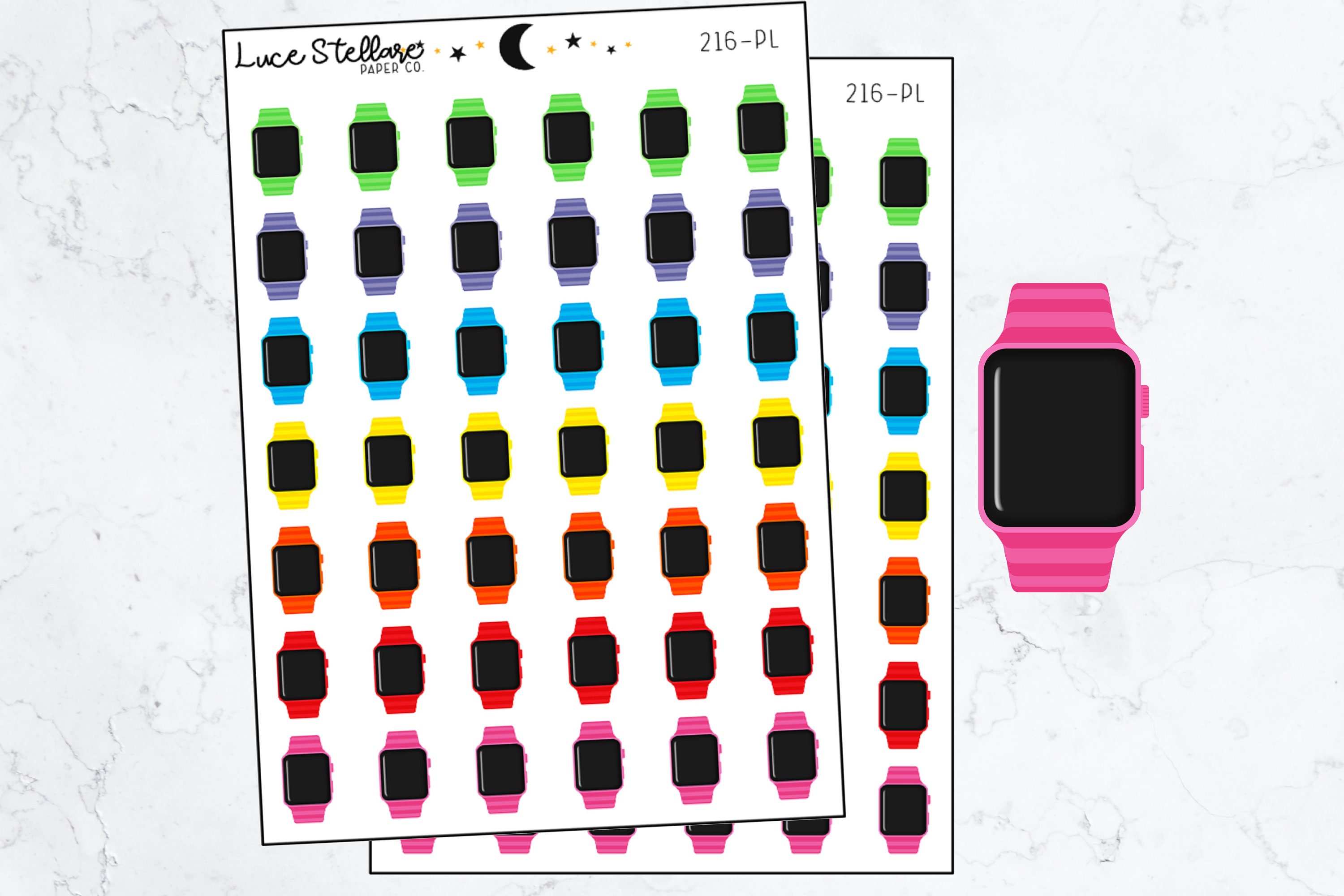 FITNESS Planner Stickers Apple Watch Stickers Smart Watch Etsy