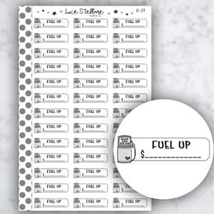 LLENAR pegatinas del planificador de GAS / pegatinas del rastreador de gasolina / pegatinas de recordatorio de combustible / Erin Condren Planner / Happy Planner / B-29