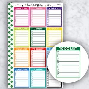 TO DO LIST Full Box Planner Stickers / Side Bar Full Boxes Planner Stickers / bd-15