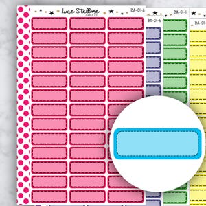 genähte QUARTER BOXES Aufkleber / Erin Condren Planer / Happy Planner / Vertikaler Planer / Funktionale Aufkleber / ba-01