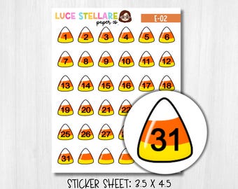 Candy Corn Date Covers Planner Stickers / E-02
