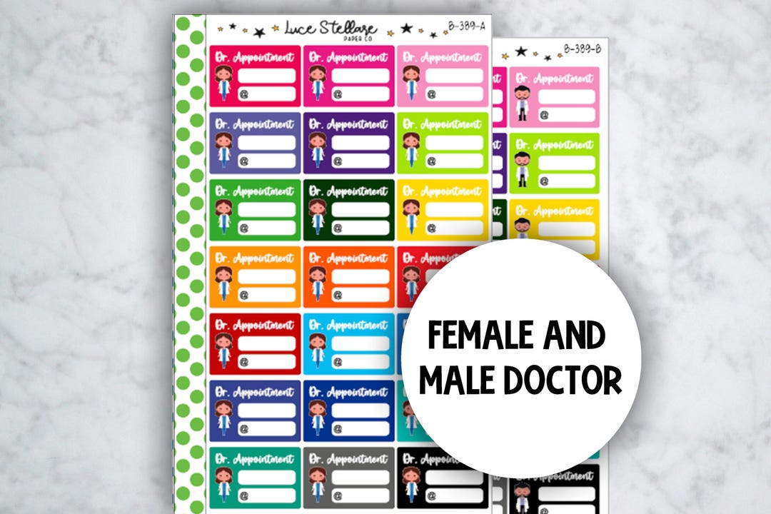 DOCTOR APPOINTMENT Planner Stickers / Dr. Appt. Label Planner Stickers ...