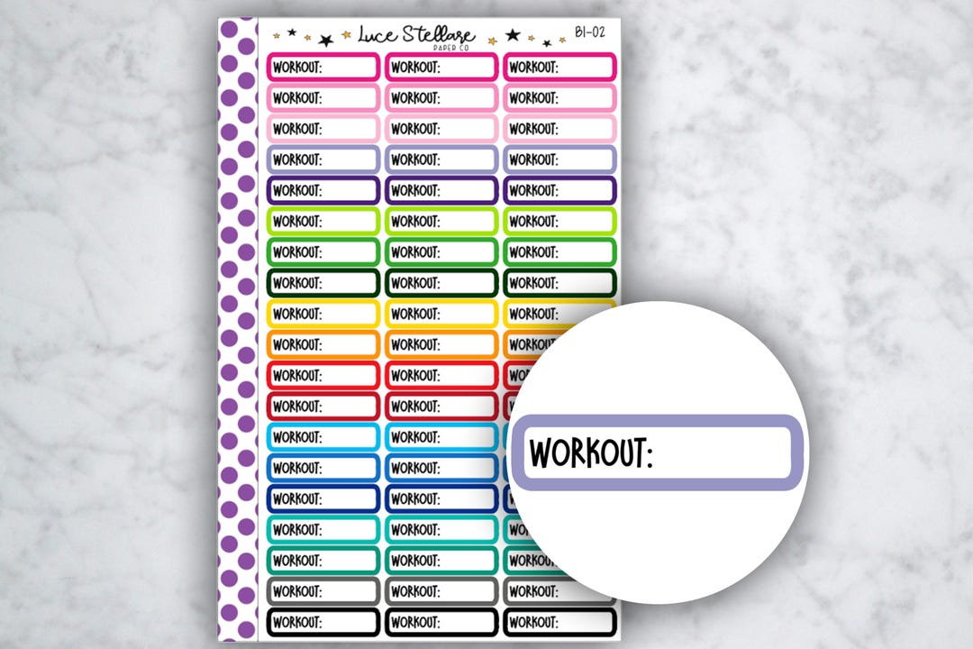 WORKOUT Planner Stickers / Workout Stickers / Functional Stickers/erin ...