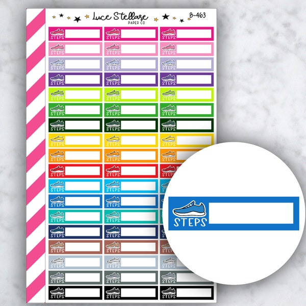 STEP TRACKER Planner Stickers / Weekly Habit Tracker /Erin Condren Planner Stickers / Happy Planner Stickers / Habit Stickers B-463