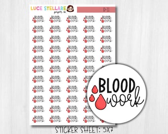 Blood Work Planner Stickers / Lab Work Reminder Stickers  / D-11