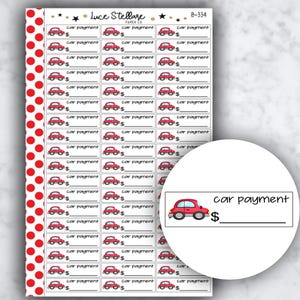 AUTOBETALING DUE plannerstickers / stickers Bill Due / Erin Condren planner / Happy planner / functionele stickers / pictogramstickers/B-334