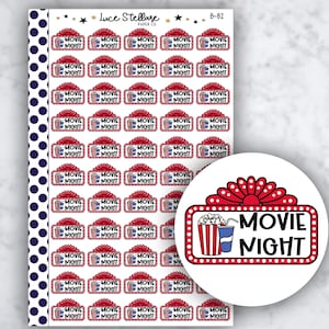 MOVIE NIGHT Planner Stickers / Movies Planner Stickers / B-82