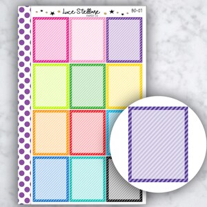 GESTREIFTE KÄSTCHEN Sticker / To Do List Sticker / Erin Condren Sticker / Happy Planner Sticker / bd-07