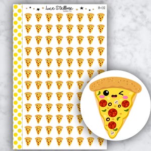 Pegatinas para planificador de pizza / Pegatinas para rebanadas de pizza / Planificador Erin Condren / Planificador feliz / Pegatinas con íconos / Pegatinas para noche de pizza / B-132