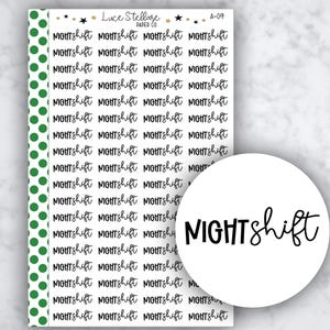 NIGHT SHIFT Script Planner Stickers  /A-09