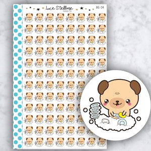 HONDEN WASGOED plannerstickers / stickers karweiherinnering / klusjestracker / Be-34
