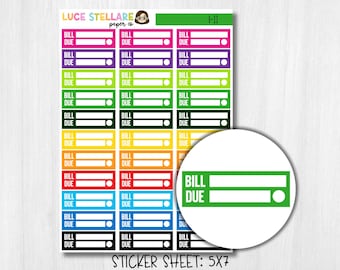 Bill Due Planner Stickers / Budget Planner Stickers / I-11