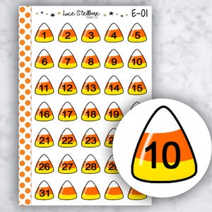 Candy Corn Date Covers Planner Stickers / Halloween Date Covers /E-01