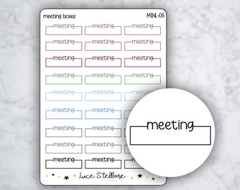 MEETING MINIMALIST Planner Stickers / Meeting Tracker Stickers / Meeting Reminder Stickers / Erin Condren Planner / MINL-05
