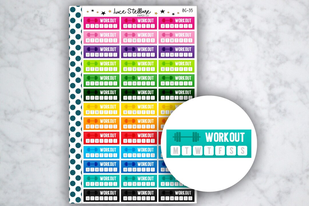 WORKOUT WEEKLY TRACKER Planner Stickers / Workout Tracker Stickers ...