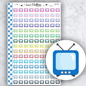 TELEVISION Planner Stickers / Watch TV Stickers /  Tv Stickers / Happy Planner Stickers / Functional Stickers /B-174