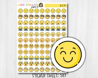 Pegatinas para planificador de seguimiento del estado de ánimo / B-274