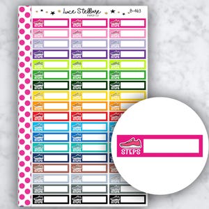 SCHRITT-TRACKER Planer Aufkleber / wöchentlicher Habit-Tracker / Erin Condren Planner Aufkleber / Happy Planner Aufkleber / Habit Aufkleber B-463