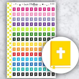 BIBLE Planner Stickers / Bible Study Reminder / Church Day Stickers / B-303