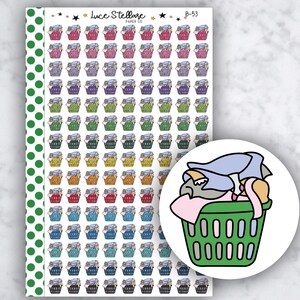 LAUNDRY Planner Stickers / Laundry Day Reminder / Chores Stickers / Fold Clothes Stickers / Wash Clothes / Erin Condren/ B-53