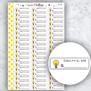 ELEKTRISCHE BILL DUE plannerstickers / B-521