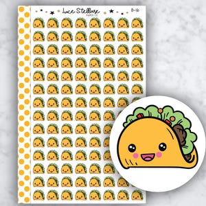 Pegatinas para planificador de tacos, recordatorio para la noche de tacos, pegatinas para la cena familiar, pegatinas para el martes de tacos, planificador feliz, planificador de Erin Condren - B-16