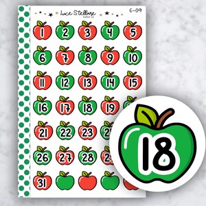 Apple Date Covers Planner Stickers / E-09