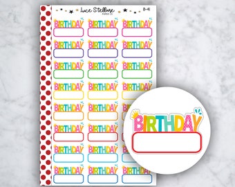 BIRTHDAY TRACKER Planner Stickers / Birthday Planner Stickers /Birthday Reminder /Birthday Planner / Erin Condren Planner Stickers / B-41