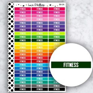 FITNESS HEADER plannerstickers / sportschoolherinnering / training koptekst plannerstickers / koptekst plannerstickers / BH-04