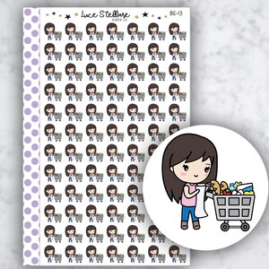 GROCERY SHOPPING MÄDCHEN Planner Aufkleber / Lebensmittel Einkaufs Erinnerung / Lebensmittel Aufkleber / Erin Condren Planer / Happy Planner / be-13