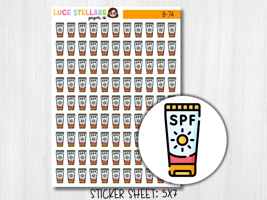 Sunscreen Planner Stickers / B-74 - Etsy