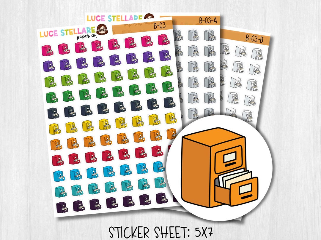 Files In Rack Sticker File Cabinet Planner Stickers / B-03 - Etsy