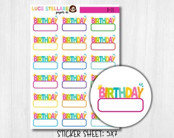 Plannerstickers verjaardagstracker / D-01